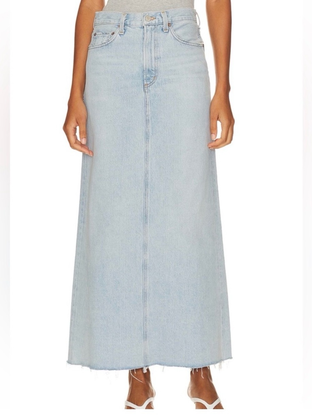 Agolde Hilla Denim Maxi Skirt